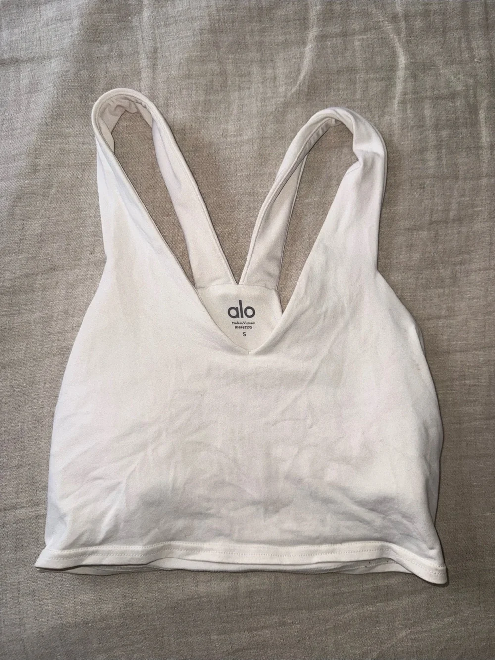 Alo Yoga Airbrush Real Bra Tank in White